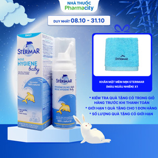 Dung dịch xịt mũi trẻ em STERIMAR Nose Hygiene Baby vệ sinh mũi hằng ngày, phòng ngừa bệnh tai mũi họng (Chai 50ml)