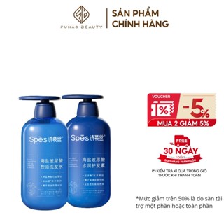 Dầu Gội Xả SPES Axit Hyaluronic Muối Biển Kiềm Dầu, Dưỡng Ẩm Cho Tóc Khô Và Phục Hồi Hư Tổn 600ml