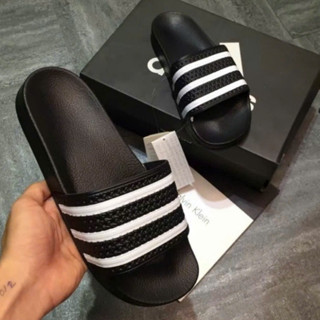  DÉP LÊ QUAI NGANG NAM NỮ PHỐI 3 SỌC ĐEN TRẮNG ĐƠN GIẢN DÊC PHỐI ĐỒ  DÉP NAM HOTTREND 