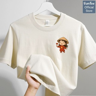 Áo thun Việt Nam form vừa nữ SUNTEE STFV211 phong cách basic vải cotton 250GSM cao cấp thoáng mát