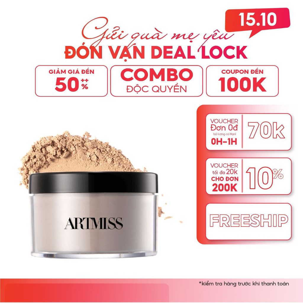 Phấn phủ bột ARTMISS transparent matte powder kiểm soát dầu 24h 30g