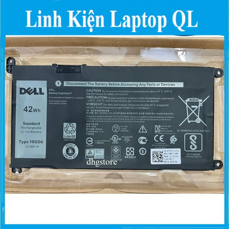 Pin laptop Dell Inspirion 5480 5481 5485 5491 5493 5593 5598 7586 5582 5584 5590 1VX1H YRDD6 42Wh