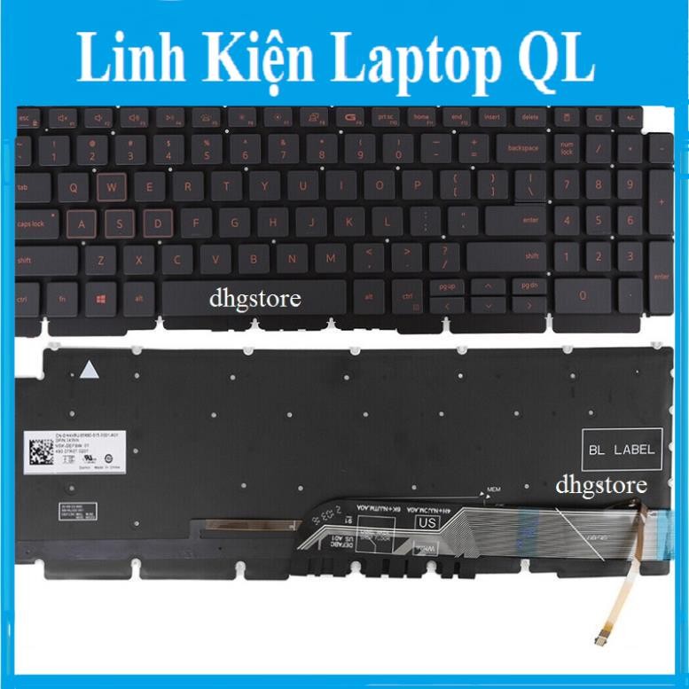 Bàn phím laptop Dell G15 Ryzen Edition Inspiron G15 5510 5511 5515 5520 Có Đèn