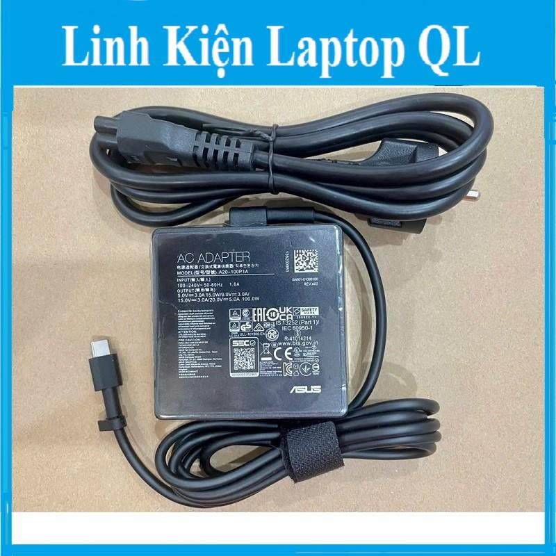 Sạc laptop Asus 100W 5V-3A 9V-3A 15V-3A 20V-5A Chân Sạc Type C
