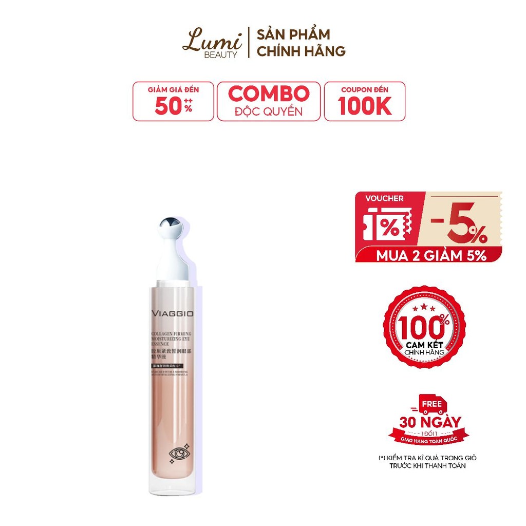 Tinh chất giảm bọng mắt Viaggio làm đầy nếp nhăn Collagen firming moisturezing eye essence