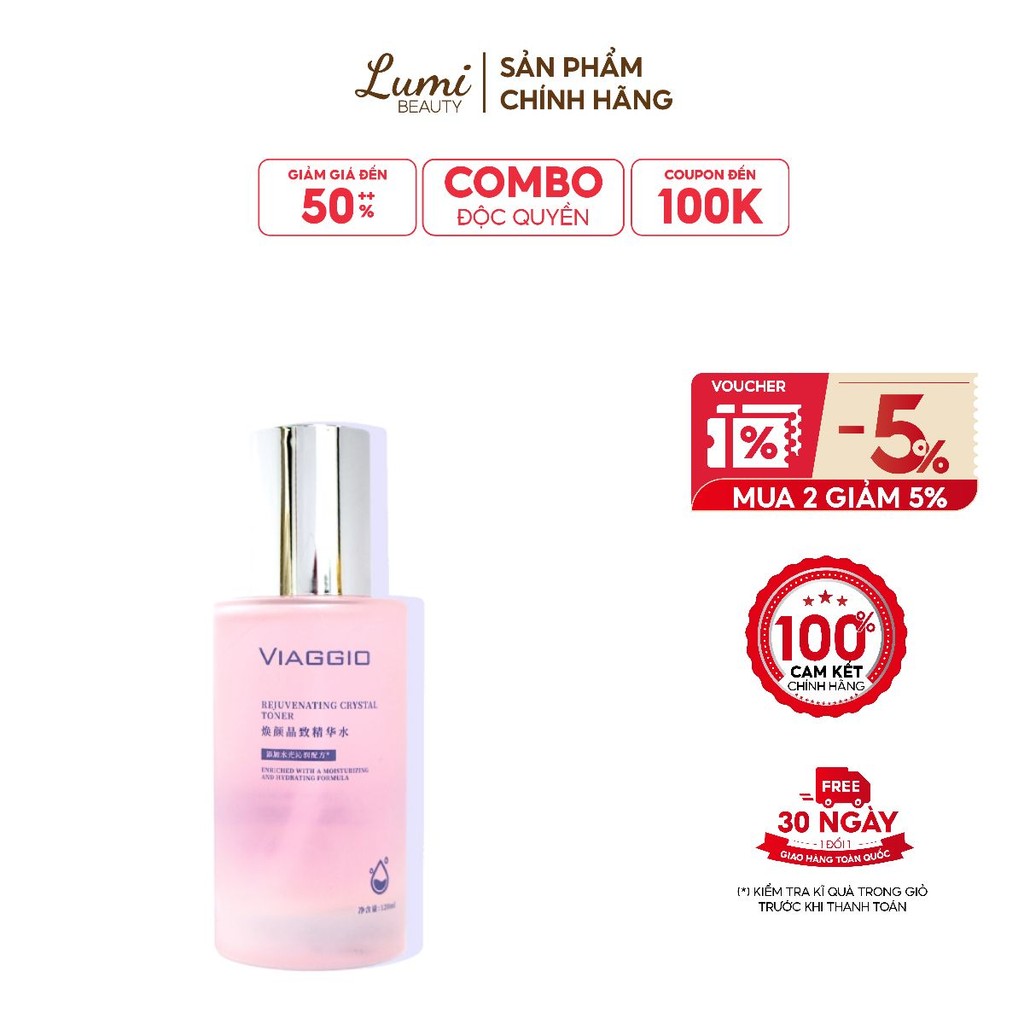 Toner cấp ẩm trẻ hoá da Viaggio  Rejuvenating Crystal Essence Toner 120ml