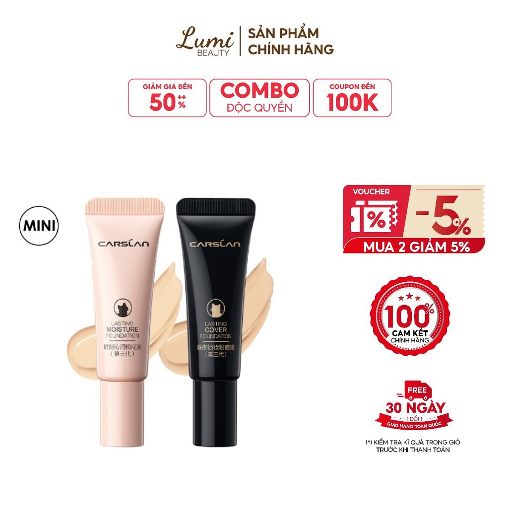 Kem nền Carslan mini dưỡng ẩm kiềm dầu 5G