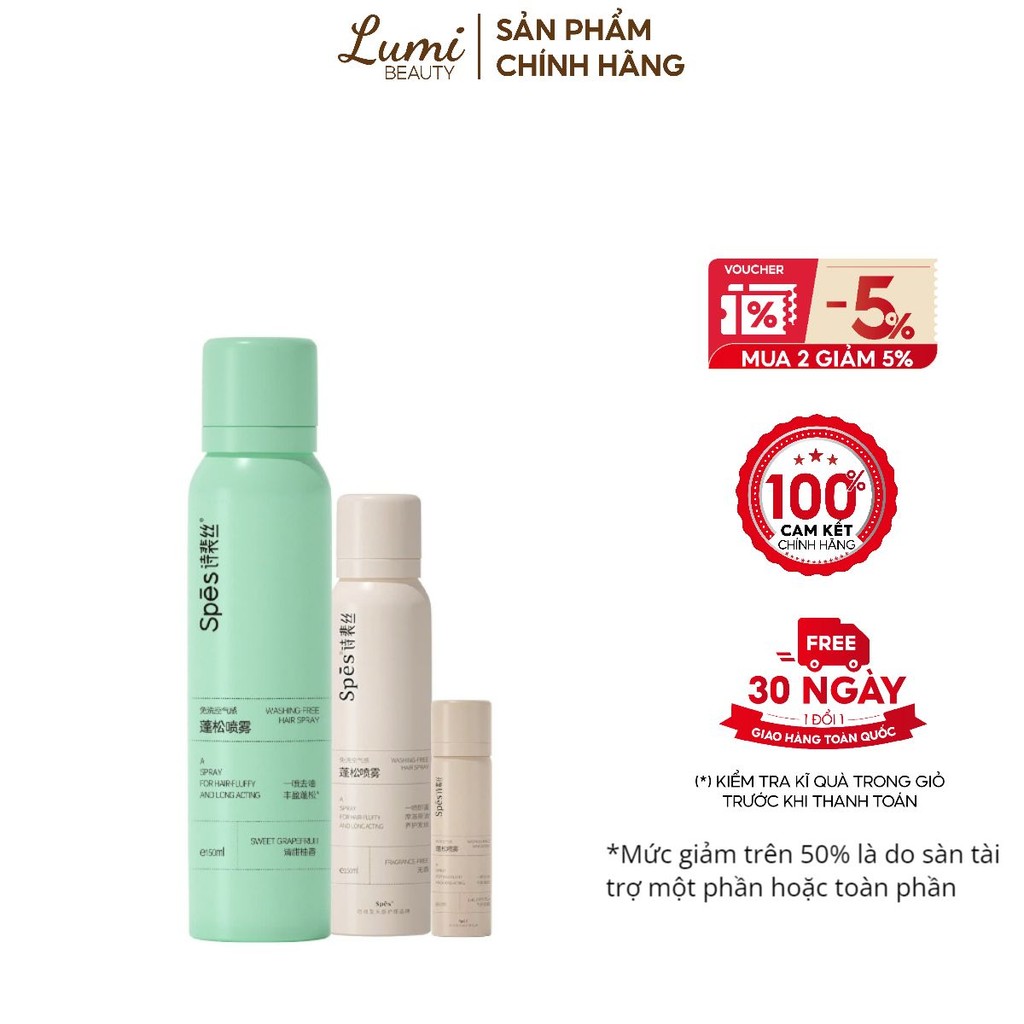 Chai dầu gội khô tạo phồng tóc nhanh SPES hút dầu không tạo bột trắng