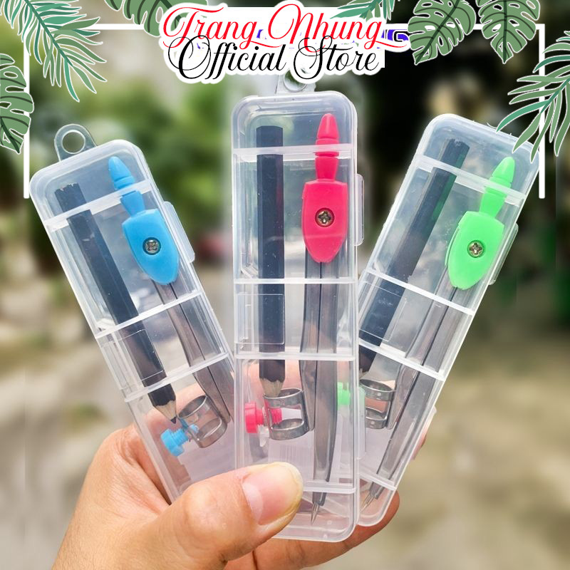 Combo 03 Chiếc Compa Kẹp Bút Chì Gỗ Có Hộp Đựng Gọn Gàng - XiaoBosh 8290