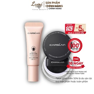 Combo Mini Kem nền Carslan dưỡng ẩm kiềm dầu 5g Và Phấn phủ CARSLAN kiềm dầu, chống nước lâu trôi 1g