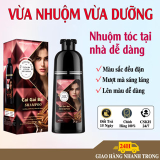  gội đầu phủ bạc -400ML làm thuốc nhuộm tóc thảo dược đen nâu đan trường combo Lược nhuộm tóc tại nhà 