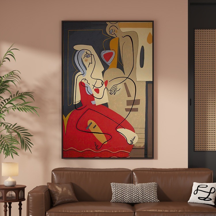 Picasso Masterpiece Living Room Hanging Painting Nordic Style Abstract Figure Entrance Hallway Mural