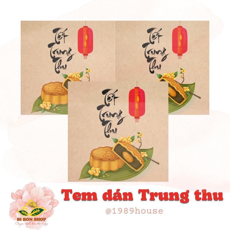 48 Tem KRAFT dán Tết Trung Thu/ Mid-Autumn Festival dán hộp quà/ lon pet/ chai lọ / túi (in size the