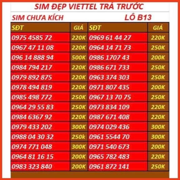 SIM VIETTEL SỐ ĐẸP ĐẦU 09 GIÁ RẺ -GÓI TOMATO CHƯA KÍCH ĐĂNG KÝ ĐƯỢC CHÍNH CHỦ TẠI NHÀ QUA MY VIETTEL