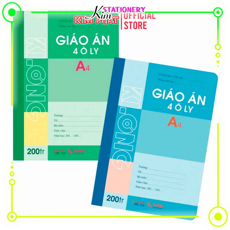 Sổ giáo án A4 4 Ô LY - 200 Trang KLONG 314 I Vở dùng cho giảng dạy và rèn luyện tiếng Trung cho giáo
