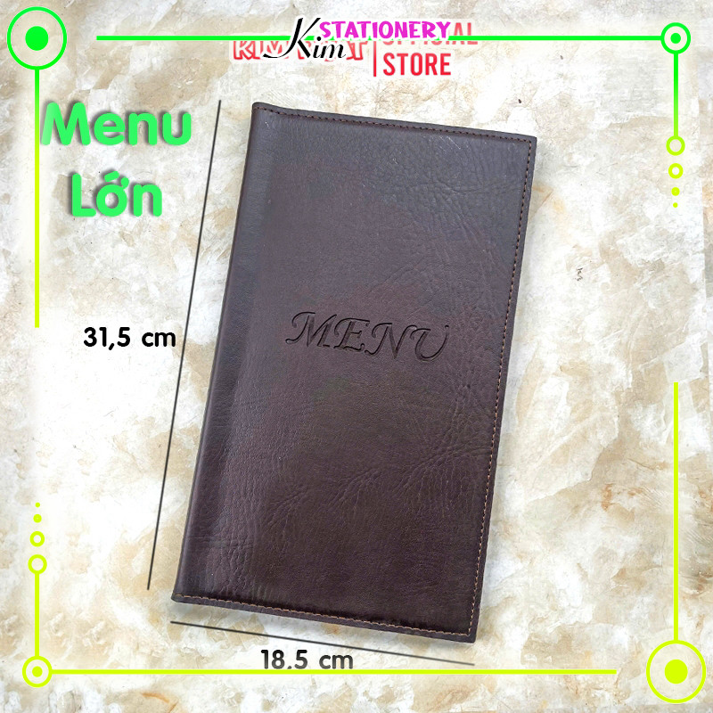 Sổ Menu Da Cao Cấp A4/A5 - Gáy Lò Xo 10 lá - Kẹp Bill Tính Tiền Cao Cấp Minh Châu