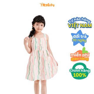 [VOUCHER XỊN GIẢM TỚI 50K] Đầm hai dây hoạ tiết cầu vồng bé gái Rabity 954.902