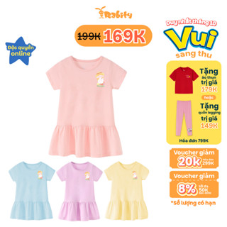 [VOUCHER XỊN GIẢM TỚI 50K]Đầm váy thun ngắn tay bé gái Rabity 950.904