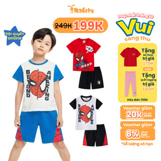 [VOUCHER XỊN GIẢM TỚI 50K]Đồ bộ thun ngắn tay quần lửng Spider-Man bé trai Rabity 560.029