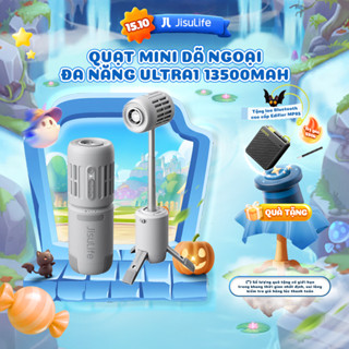 Quạt ngoài trời đa năng 3 in 1 13500mAh Jisulife Ultra1 | Tích hợp đèn pin và sạc qua USB-A/USB-C | BH 12 tháng 1 đổi 1