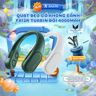 [SẢN PHẨM MỚI] Quạt đeo cổ không cánh JISULIFE FA12R Tuabin đôi 4000mAh | Gió mát 360 độ | Sử dụng tới 7h | BH 12 tháng