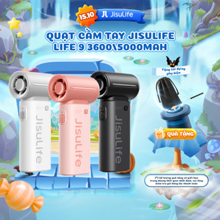 Quạt cầm tay mini Jisulife Life 9 ABS 5 cấp độ gió 3600mAh/5000mAh - Sử dụng liên tục 12h - Chính hãng - BH 12 tháng