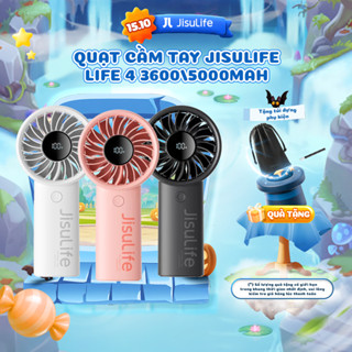Quạt cầm tay mini Jisulife Life 4 ABS 5 cấp độ gió 3600mAh/5000mAh - Sử dụng liên tục 12h - Chính hãng - BH 12 tháng