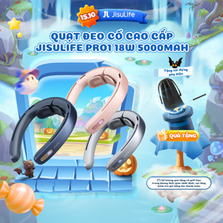 Quạt Đeo Cổ Cao Cấp JISULIFE Pro1 Mát 360 Độ - Silicon Kê Cổ Mềm Mịn - LED Hiển Thị - SD 13H Chính Hãng - BH 12 Tháng