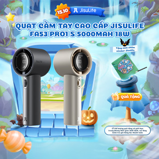 Quạt Cầm Tay Cao Cấp JISULIFE FA53 Pro1 ABS và Pro1 S - Con Lăn Tốc Độ - Đèn LED Hiển Thị - Sử Dụng Đến 15H BH 12 Tháng