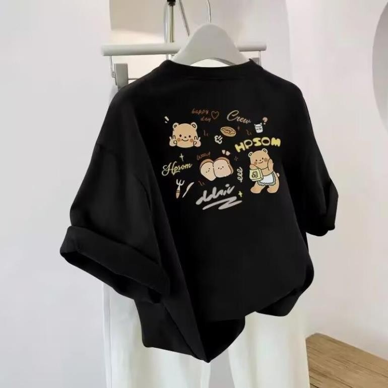 Áo thun nữ tay ngắn mùa hè GẤU HD NHỎ, CHÁT COTTON SU THOÁNG MÁT UT