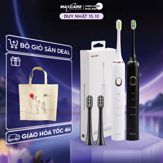 Bàn Chải Điện Maxcare Hera SE công nghệ sóng âm Sonic sạch Gấp 20 lần, 4 Chế Độ Đánh Răng, 30 ngày sạc 1 Lần - Nhật Bản