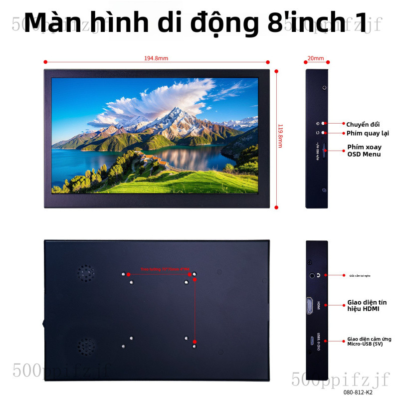 Màn hình Raspberry Pi7Inch8Inch9Inch10.1Inch4B3B Cảm Ứng HDMI Công Nghiệp IPS Hiển thị màn hình phụ 