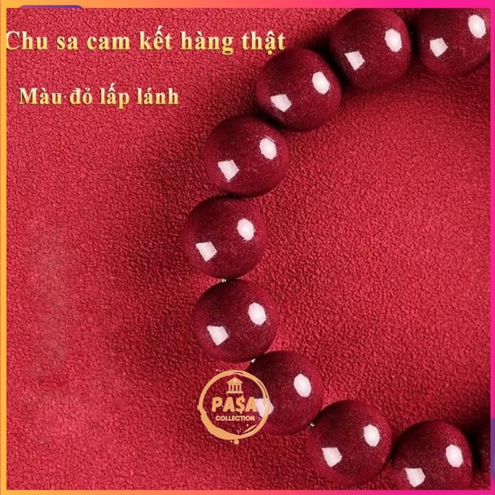 Vòng tay Chu sa phong thuỷ Ngũ Lộ Thần Tài may mắn tài lộc bình an vòng đá chu sa đỏ vòng hạt phật <