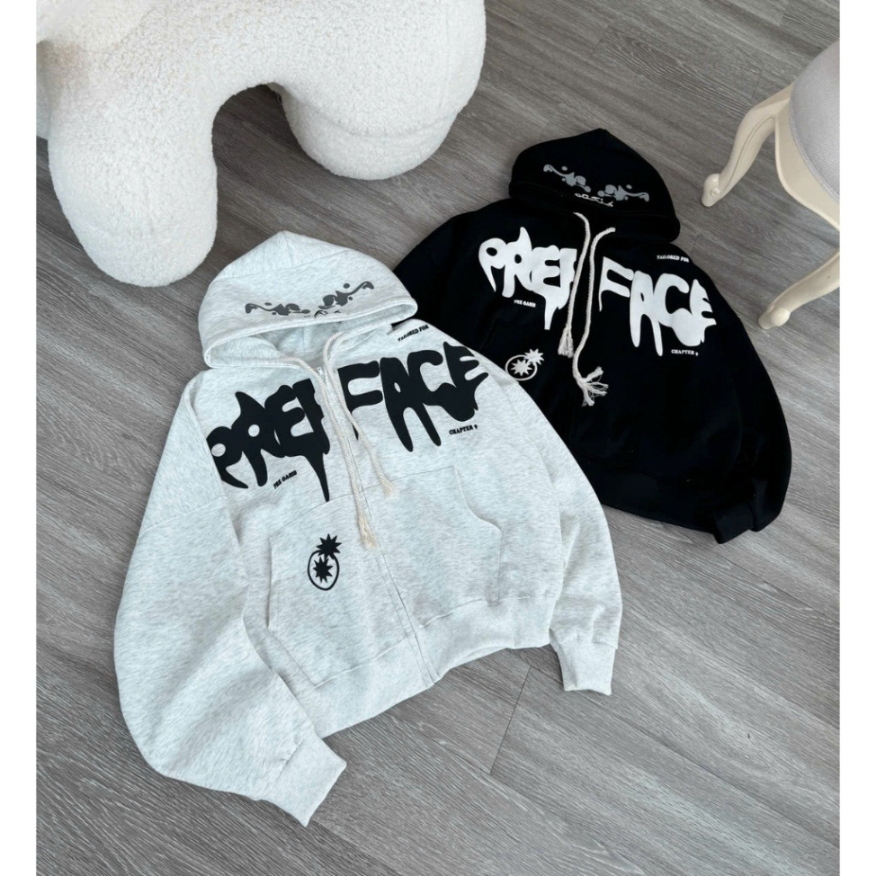 Áo Hoodie Nỉ Bông In Nổi Boxy - Áo Khoác Nỉ THREE STARS Unisex_SSSTore