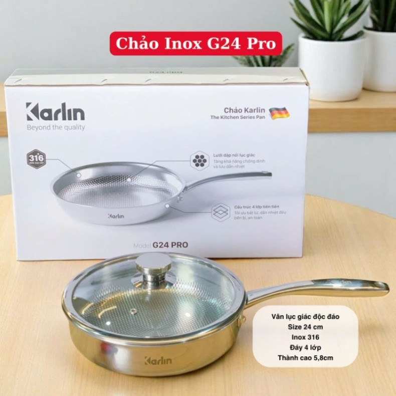 Chảo Inox Vân Lục Giác Karlin Pro Inox 316