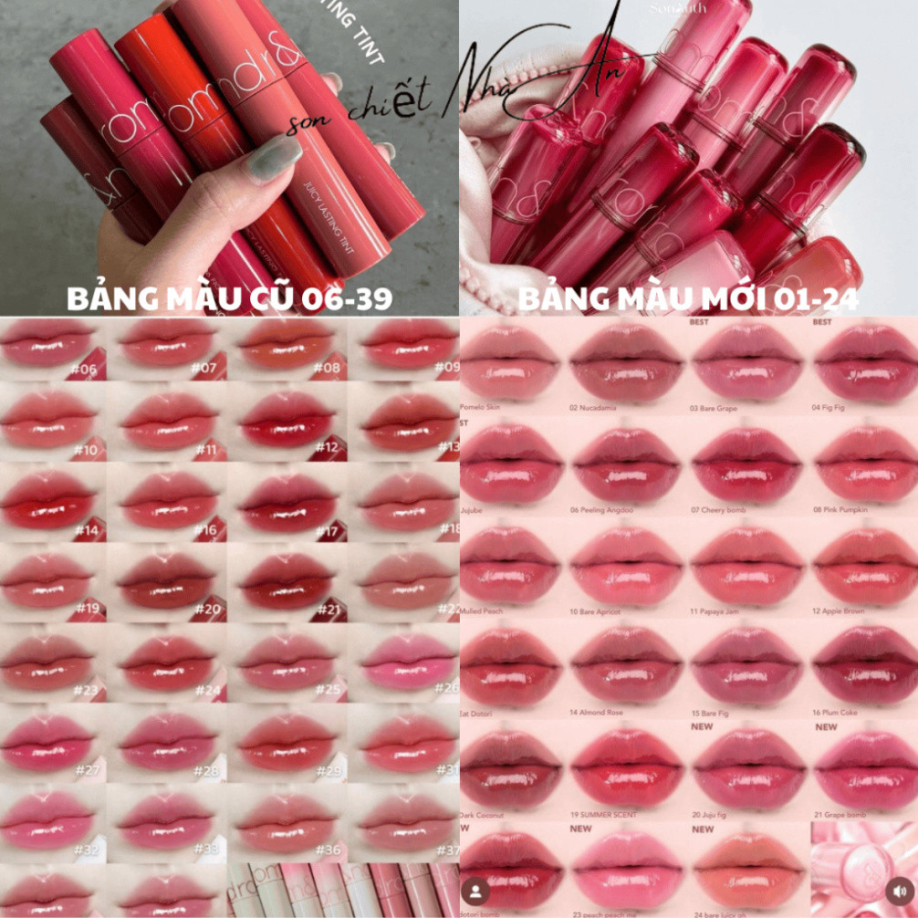 B [SON CHIẾT] Son Juicy Lasting Tint Full Màu 06 07 13 16 17 19 21 23 24 25 23 #Nucadamia B