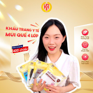   400 Chiếc 6A  Khẩu Trang Y Tế Mùi Quế  4 Lớp Kháng Khuẩn Che Kín Mặt Khuyến Anh Lọc Bụi Chống TiaUV 
