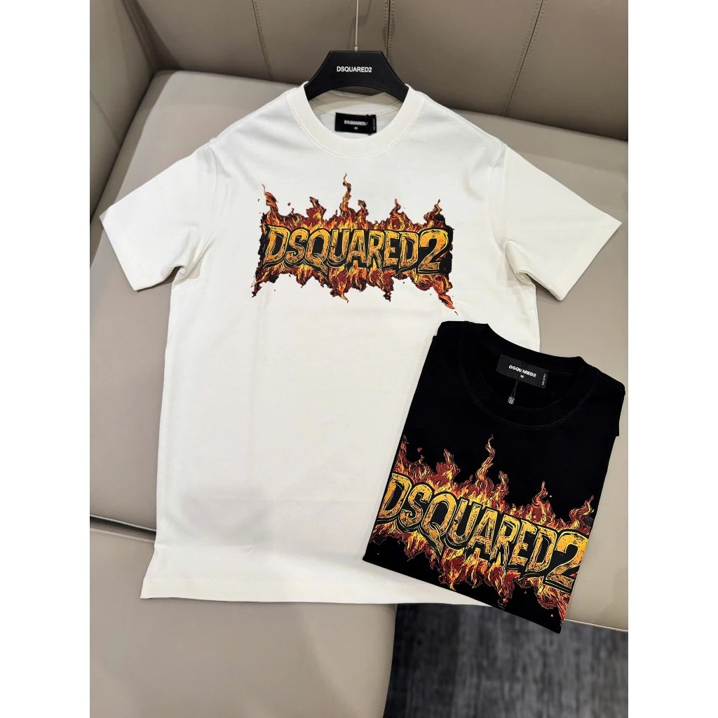 Áo thun boy phố DSQ nam nữ viền lửa rực rỡ chất liệu cotton SU  hottrend  UT