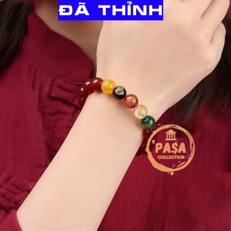 (TÔI RẺ) Vòng tay Chu sa phong thuỷ Ngũ Lộ Thần Tài may mắn tài lộc bình an vòng đá chu sa đỏ vòng h