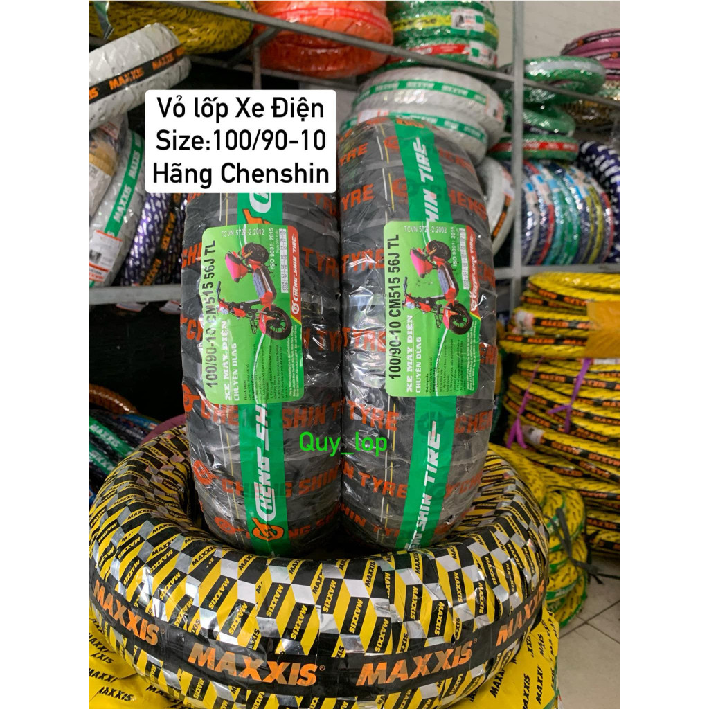Vỏ lốp chuyên dùng cho xe ĐIỆN size 100/90-10, chính hãng Chengshin. Vỏ không ruột(săm)