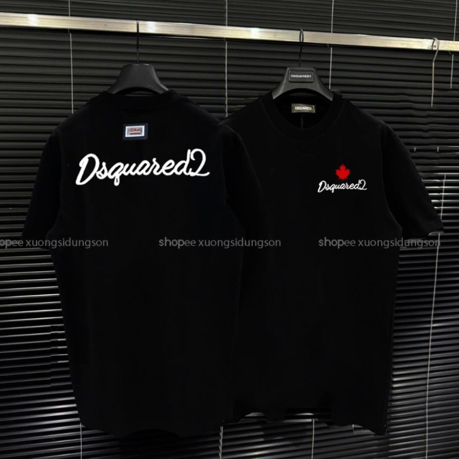 Áo phông DSQ2 nam nữ cộc tay in 2 mặt , áo thun DSQD2 lá đỏ hot trend gỉl phố hàn quốc, COTTON SUi