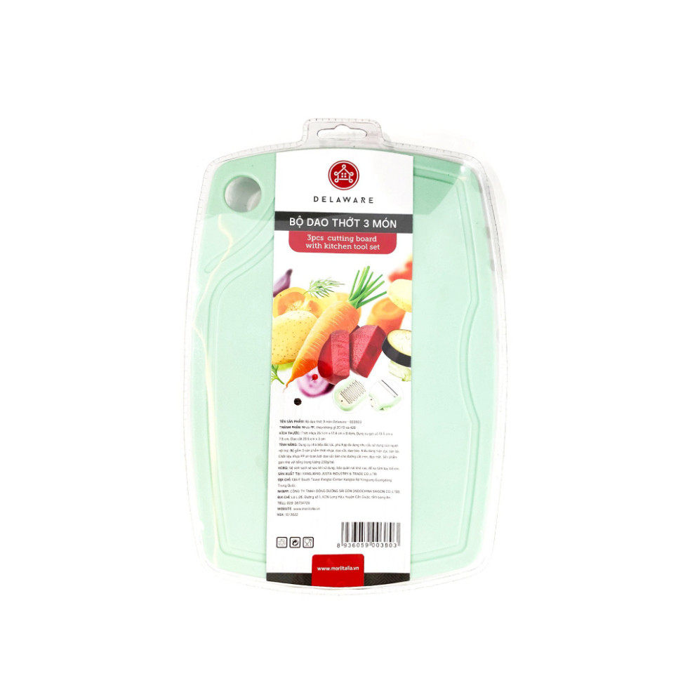 Bộ Dao Thớt Delaware - 003803 / 003810 - Chất liệu nhựa PP, thép không gỉ 2Cr13 và 420 cho bếp hiện 