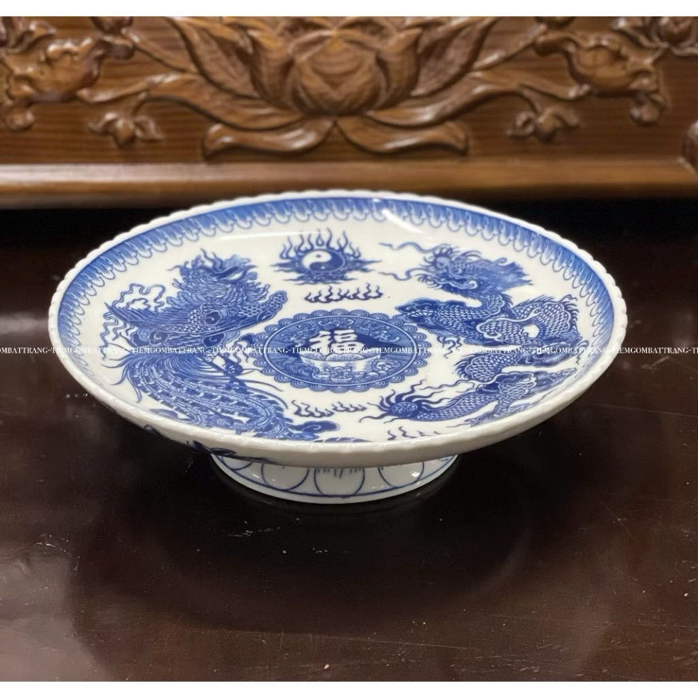 Mâm bồng xanh lam kĩ size lớn ,mâm bồng size 30-32-35-40cm