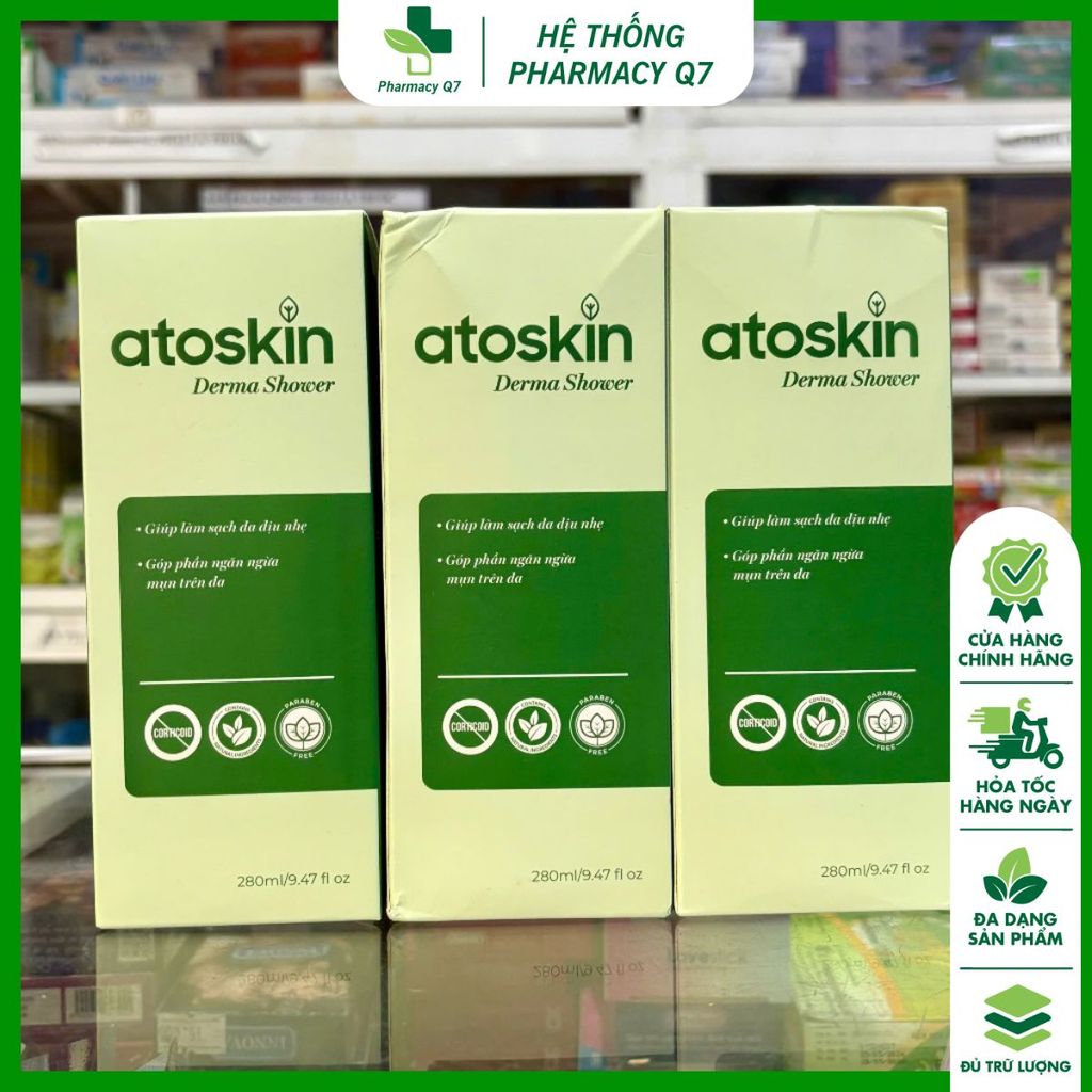 Atoskin Derma Shower - Giúp làm sạch da dịu nhẹ, góp phần ngăn ngừa mụn trên da (280ml)