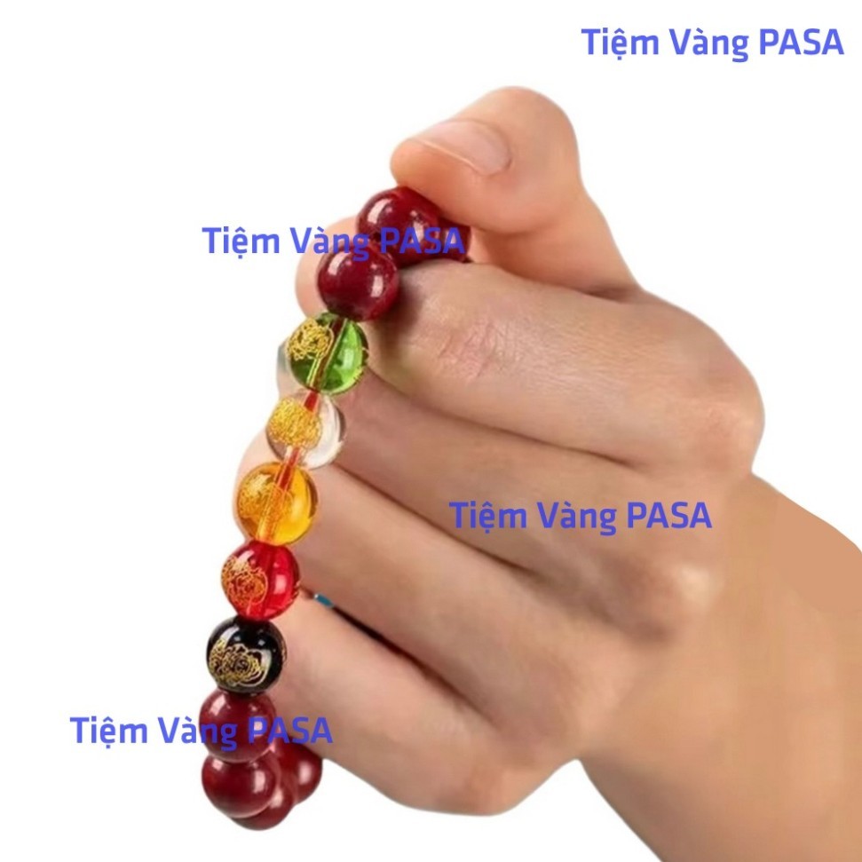 [ Hình Thật ] Vòng tay Chu sa phong thuỷ Ngũ Lộ Thần Tài may mắn tài lộc bình an vòng đá chu sa đỏ v