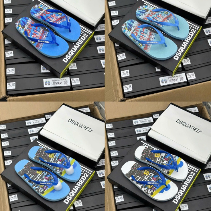 [DG] Dép Tông Nam DG DSQ 2025 - Dép xỏ ngón Dsquared2 xanh dương lý tưởng cho đi biển và dạo phố [SẴ