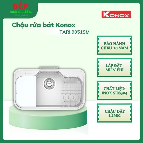 Chậu Rửa Bát Konox Tari 9051SM – Inox SUS304 Dày 1.2mm – Lắp đặt miễn phí - CHB