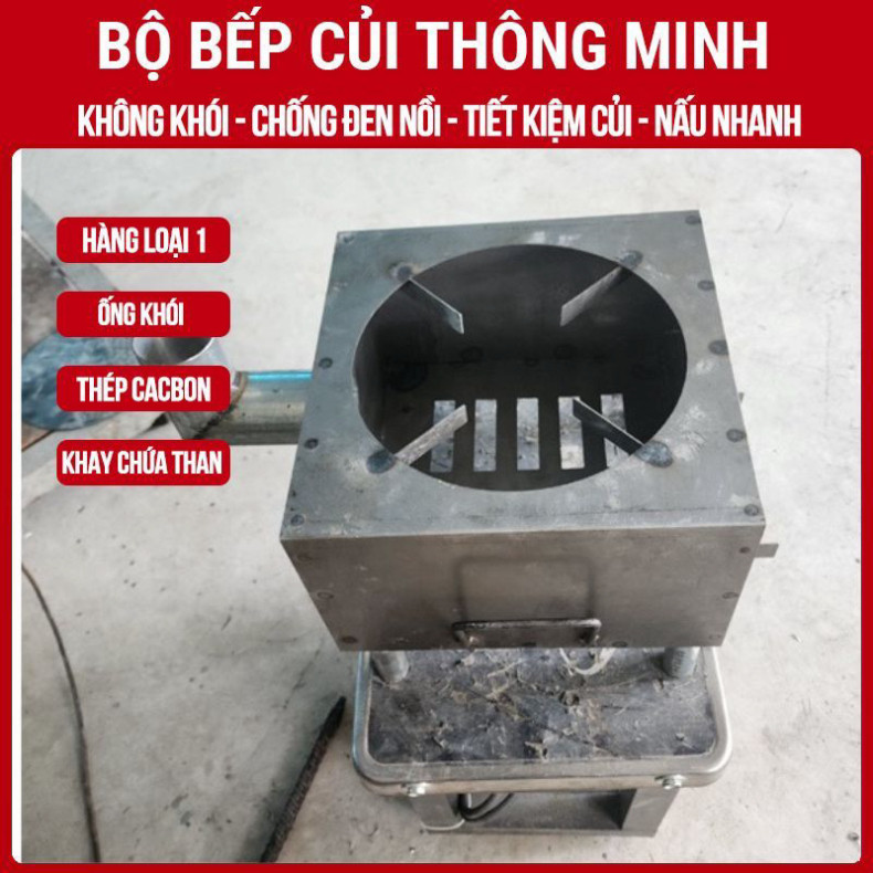 Bếp Củi Không Khói Thông Minh Giá Tốt - Đa Chức Năng, Tiết Kiệm, Nấu Nhanh - Hàng Loại 1 Với Ống Khó