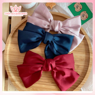 Cặp tóc nơ cặp tóc nữ lụa cặp tóc nữ tính tone màu trầm Hàn Quốc Chồi accessories Y087