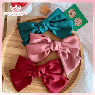 Cặp tóc nơ cặp tóc nữ lụa cặp tóc nữ tính tone màu trầm Hàn Quốc Chồi accessories Y087